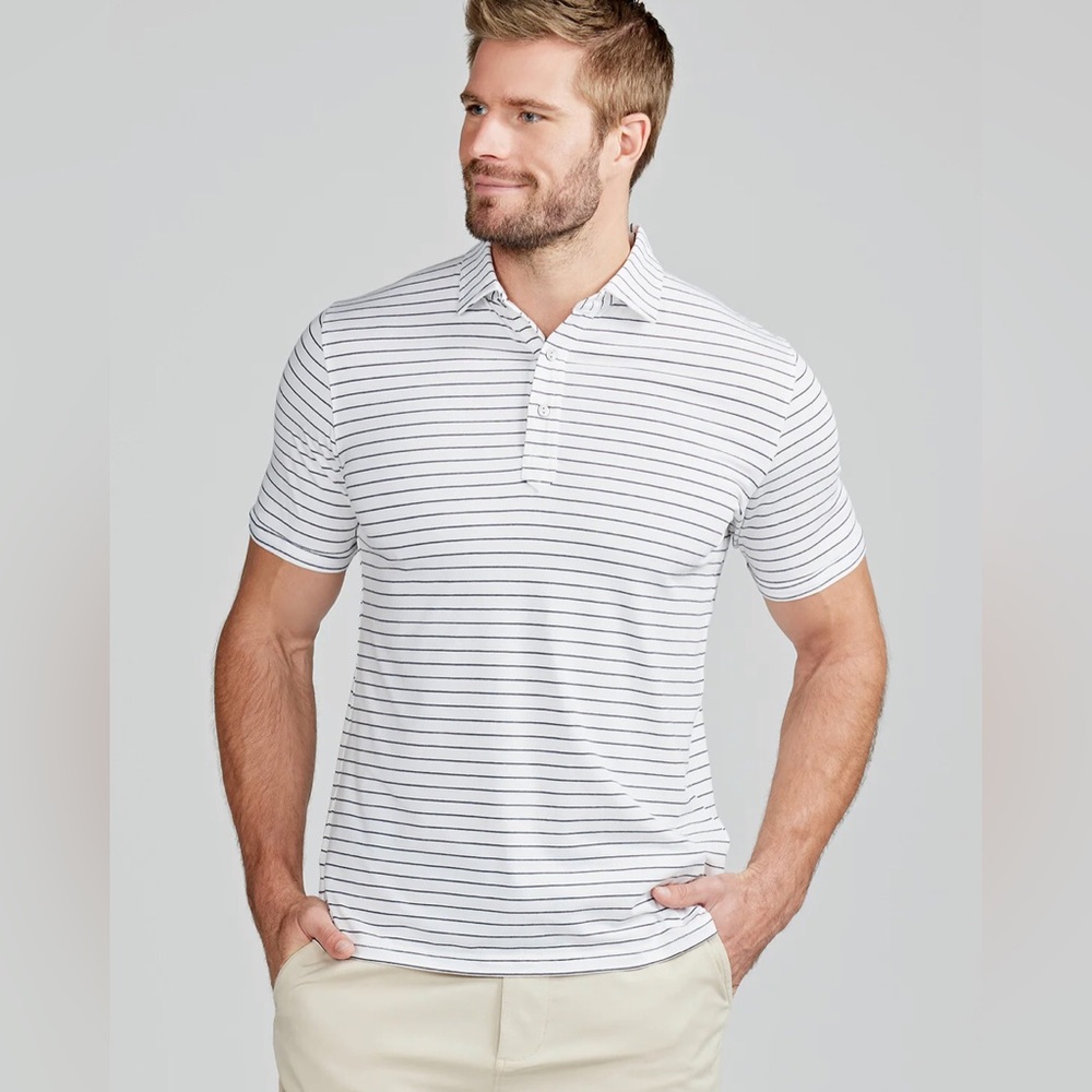 Cremieux 100% Supima Cotton Striped Polo Size Large